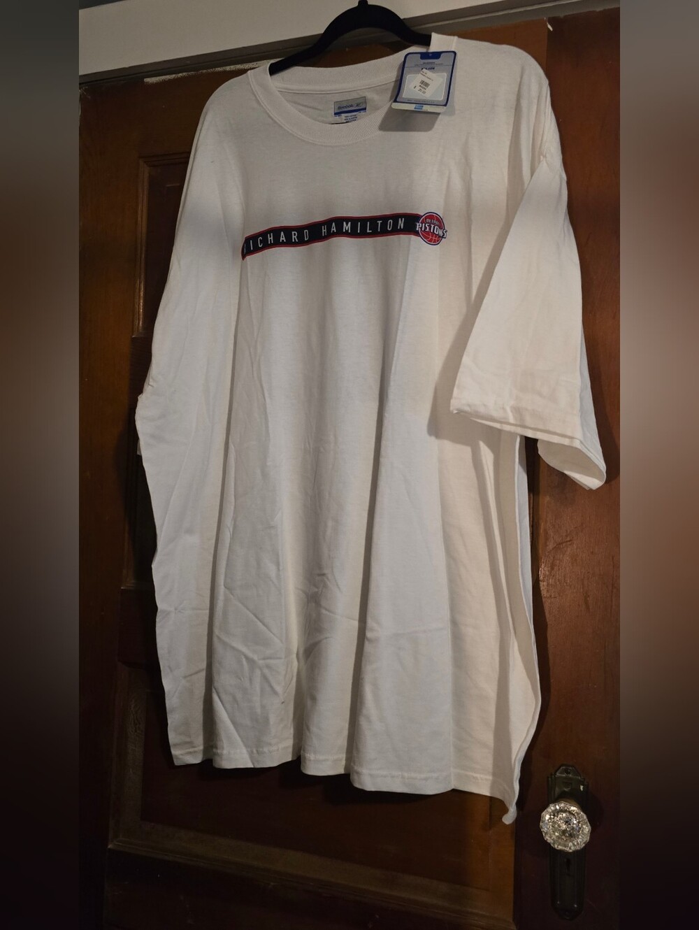 Reebok Detroit Pistins Rip Hamilton White Short Sleeve Tee